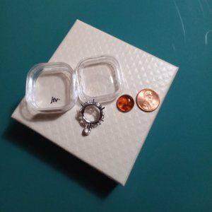 BALTIC AMBER AVG 3.5CT 14MM RD CB; GMGROOVE S/S RHODIUM PLATED PENDANT CASTING